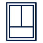 three-paneled window vector