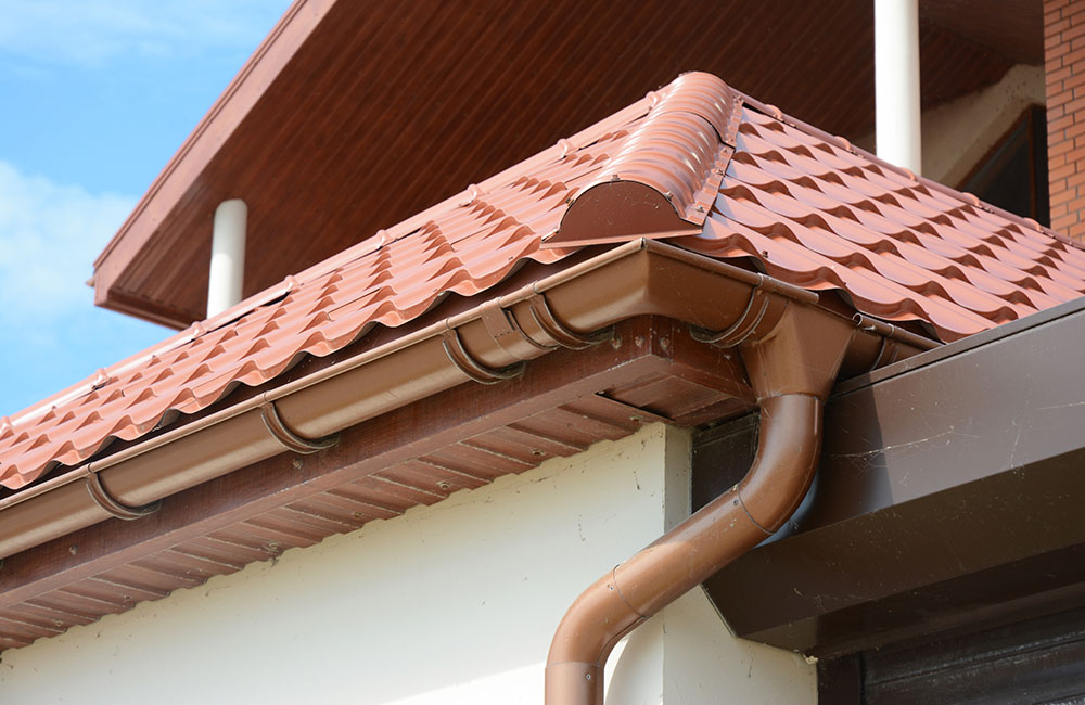 brown gutters on home